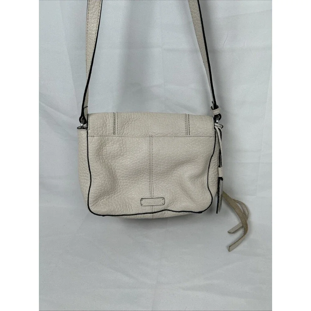 Vince Camuto Crossbody Leather Pebble Bag Cream Gray
